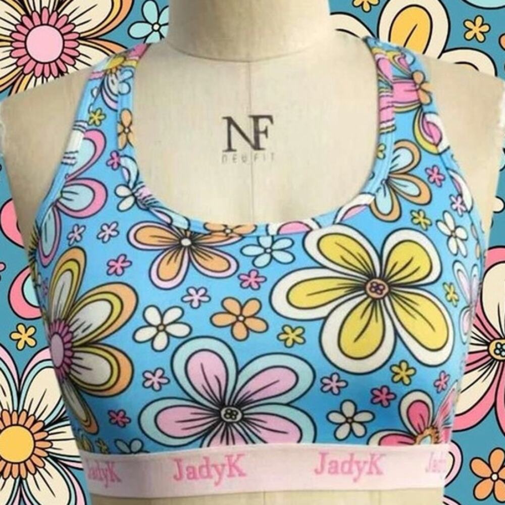 Colorful Retro Floral Arya Bralette Spring - Picture 2 of 4